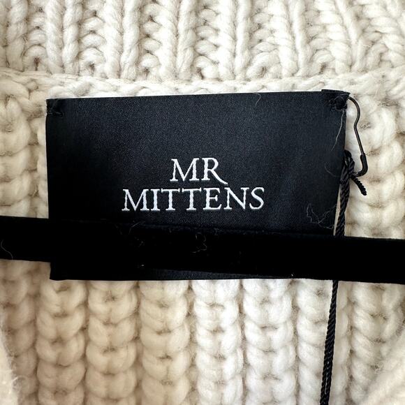 I Love Mr. Mittens Mr. Venson Fish High Neck Wool Zip Pullover Cream - Picture 5 of 6